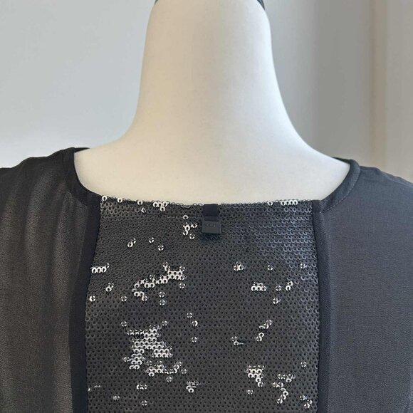 Rudsak Luxe Black Sheer Tunic With Sparkling Sequin Panels & Elegant Flow – US S - Picture 5 of 10